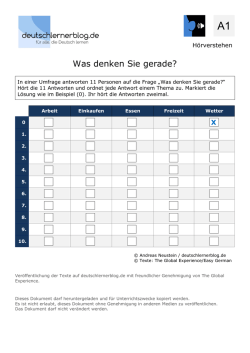 &Uuml;bung zum H&ouml;rverstehen A1