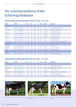 Exterieurstärksten Kühe - Rinderzucht Schleswig