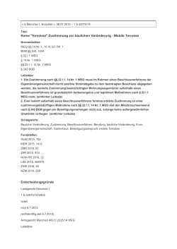 "formlose" Zustimmung zur baulichen Veränderung