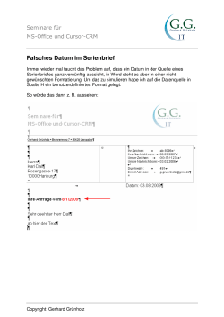 Falsches Datum im Serienbrief