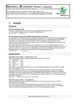 HANDBALL-RUNDBRIEF Minden&ndash;L&uuml;bbecke