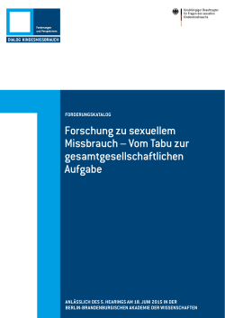 Forschung zu sexuellem Missbrauch – Vom Tabu zur