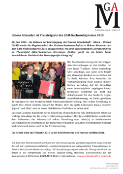 Helena Atteneder ist Preistr&auml;gerin des GAM