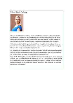 Helena Bickel, Freiburg - CJD Schule Schlaffhorst