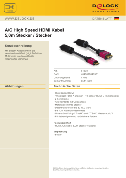 A/C High Speed HDMI Kabel 5,0m Stecker / Stecker