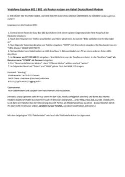 Vodafone Easybox 602 / 802 als Router nutzen am Kabel