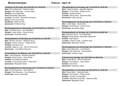 Ministrantenplan Februar - April 16