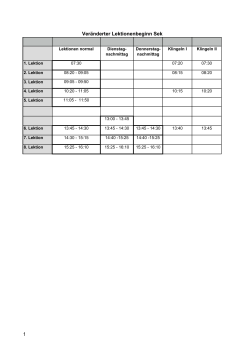 Veränderte Unterrichtszeiten Sek 2015-16