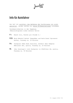 Info f&uuml;r Autofahrer