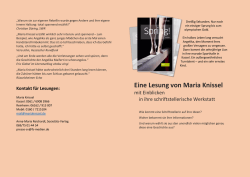 Eine Lesung von Maria Knissel