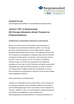 „Bochum Treff“ im Bergmannsheil: 200 Chirurgen diskutierten
