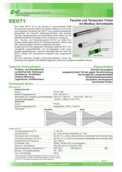 Feuchte und Temperatur F&uuml;hler mit Modbus Schnittstelle