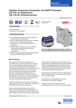Digitaler Temperatur-Transmitter mit HART&reg;