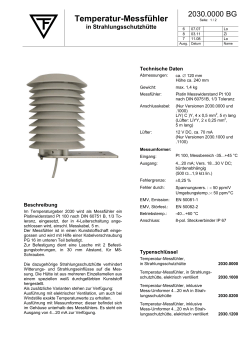 Temperatur-Messfühler - Theodor Friedrichs & Co