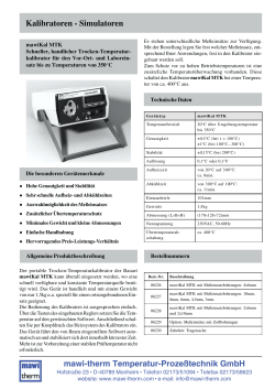 Temperaturkalibrator Bauart mawiKal MTK - mawi