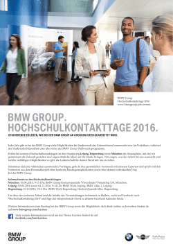 bmw group. hochschulkontakttage 2016.