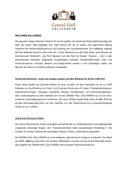 Grand Hall Zollverein-Presse