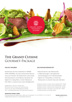 Gourmet-Package - Grand Hotel National