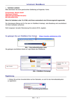 Informationen zum Webmenu