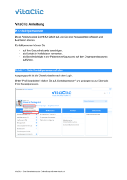 VitaClic Anleitung Kontaktpersonen