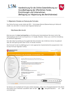 Handreichung f&uuml;r das Online-Formular
