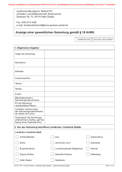 Formular Anzeige einer gewerblichen Sammlung gemäß § 18 KrWG