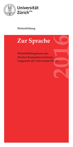 brochure - Zürcher Kompetenzzentrum Linguistik