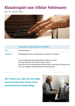 Klavierspiel von Viktor Fehlmann Am 16. Januar 2016