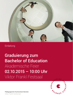 Graduierung zum Bachelor of Education Akademische Feier Viktor