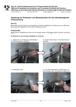 Anleitung zur Entnahme von Wasserproben für die mikrobiologische