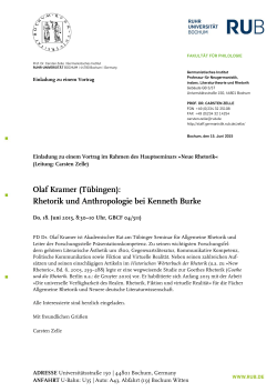 Olaf Kramer (Tübingen): Rhetorik und