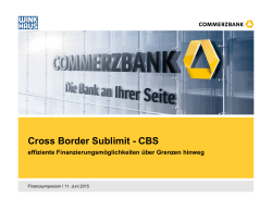 Commerzbank AG Finanzsymposium 2015 Cross Border Sublimit