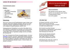 Info & Veranstaltungen Februar 2016