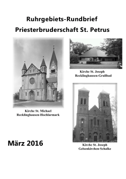 März - Haus St. Ludgerus Gelsenkirchen -FSSP