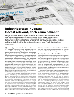 industriepresse in Japan: höchst relevant, doch kaum bekannt