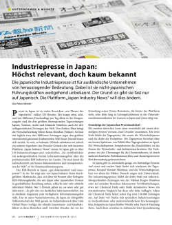 industriepresse in Japan: höchst relevant, doch kaum bekannt