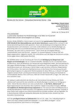 Bündnis 90/ Die Grünen - Ortsverband Gemeinde Höchst i. Odw