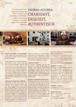 charmanT, exquisiT, auThenTisch