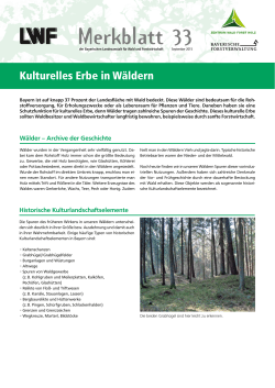 Kulturelles Erbe in Wäldern - LWF