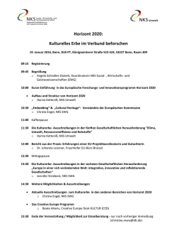 Horizont 2020: Kulturelles Erbe im Verbund beforschen