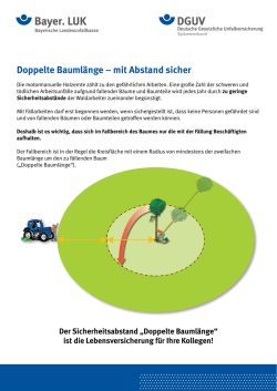 Doppelte Bauml&auml;nge &ndash; mit Abstand sicher