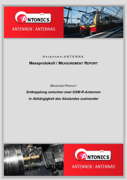 Messprotokoll / MEASUREMENT REPORT - ANTONICS