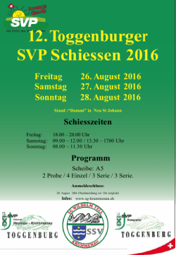 12. Toggenburger SVP Schiessen 2016