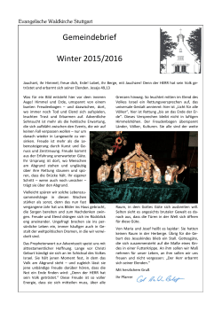 2015/2016 Winter - Evangelische Waldkirche Stuttgart