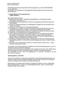 Die Stellenausschreibung Gruppenleiter/-in