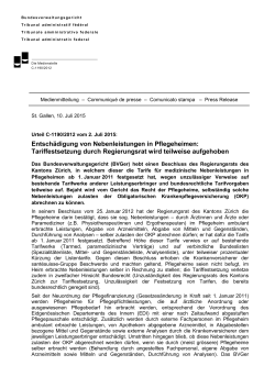 Entschädigung von Nebenleistungen in Pflegeheimen