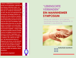 “lebensorte verbinden” ein mannheimer symposium