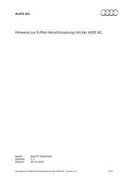 Hinweise zur E-Mail-Verschluesselung mit der AUDI AG