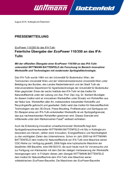 Pressemitteilung: EcoPower im IFA Tulln
