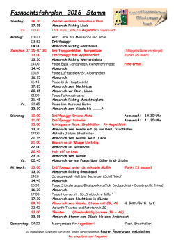 Fasnachtsfahrplan 2016 Stamm